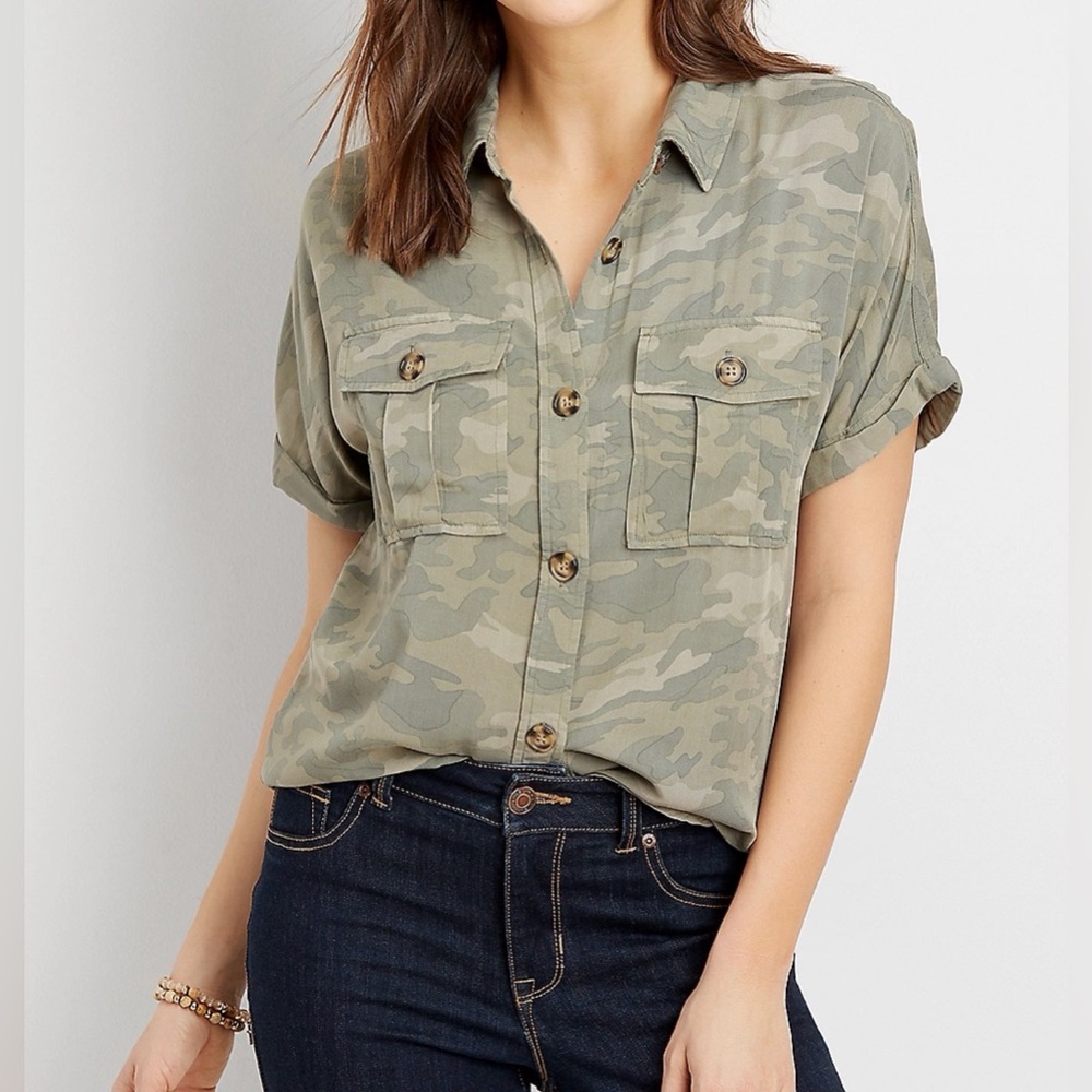 Maurice’s Women’s Camo Short Sleeve Utility Shirt